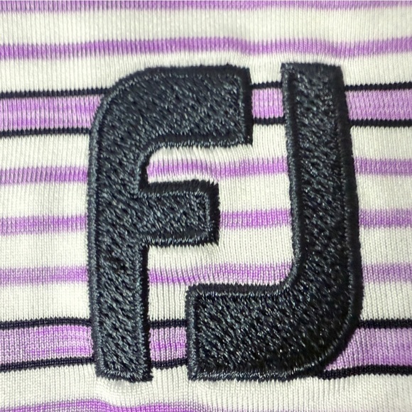 FootJoy Purple Striped Performance Golf Polo Shirt SKU#25546 - Men’s Size Large - Picture 7 of 9